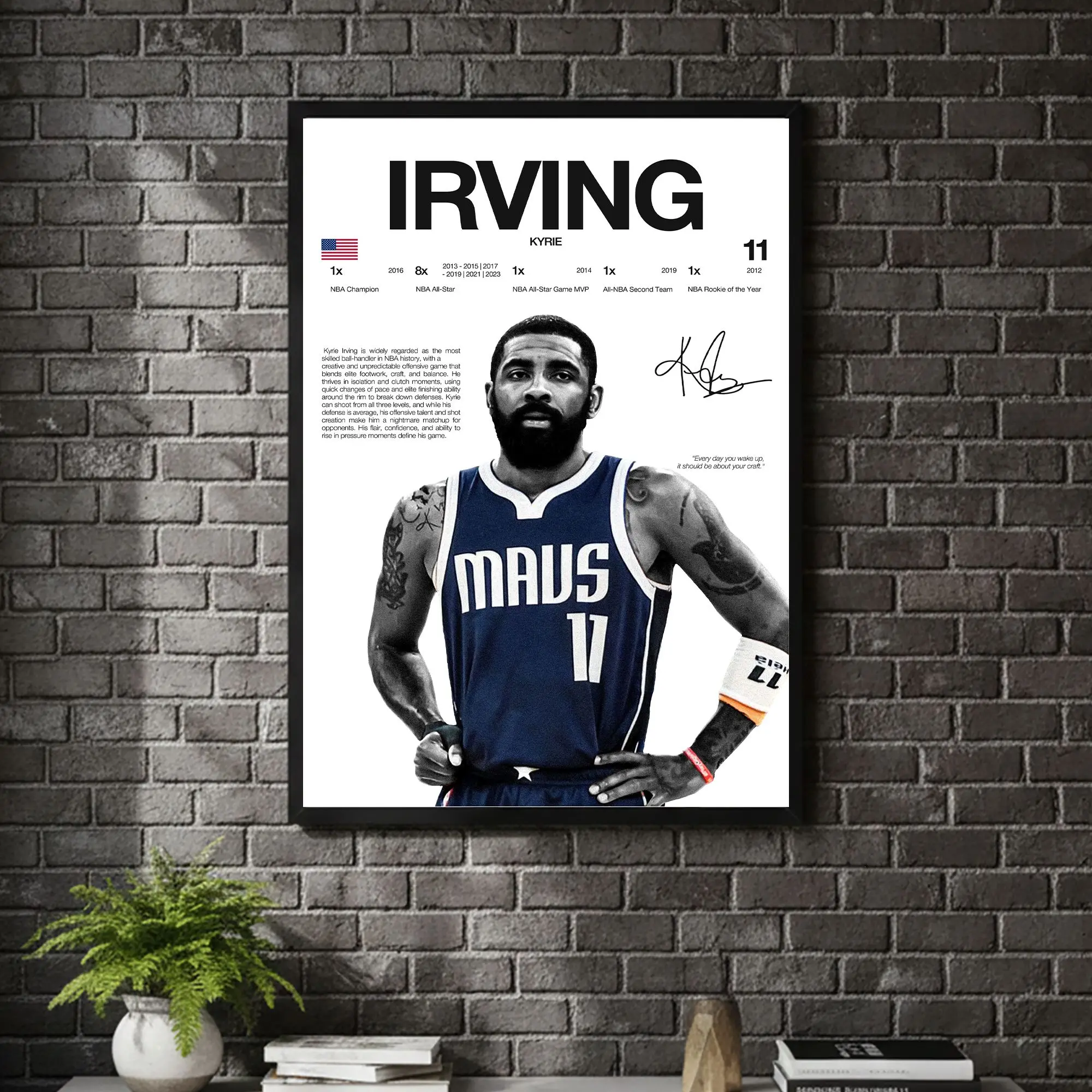 [ SPORT UNFRAMED - SALE UP TO 45% ] Kyrie Irving Hardline Series Basketball Sports Poster Street Style Wall Art