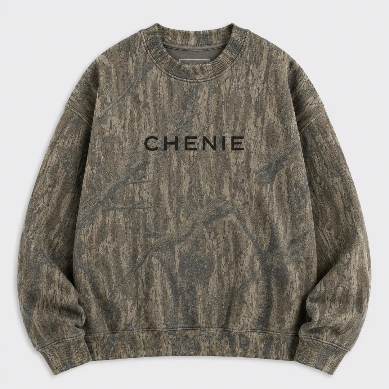 Mossy Oak Original Treestand CHENE Washed Out Camo Logo Sweater Outdoor Hunting Pullover Soft Durable Camouflage Sweatshirt Gift for Men - Menswear, Sweatshirt 3D Camo