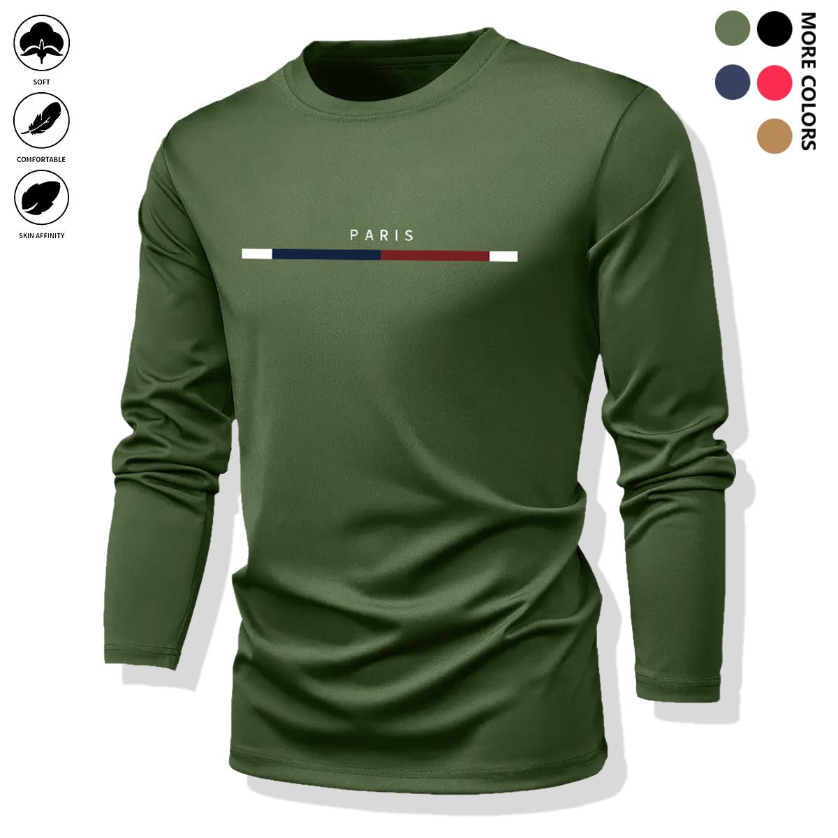 2 Pack Long Sleeve Mens Casual Crew Neck - Lightweight Stretch - Minimalist Style with Printed Design Men's Christmas Clothing - Gift Ideas for Men