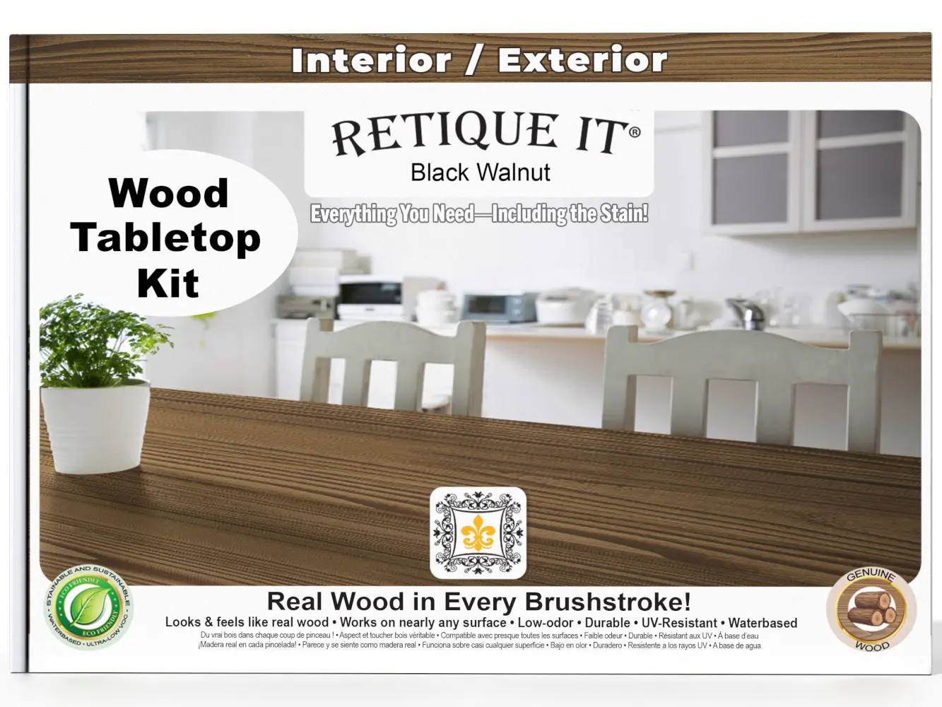 Tabletop Wood'n Finish Kit (Double Size) - Black Walnut