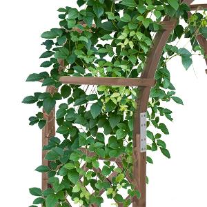 VINGLI Wooden Garden Arbor, Wedding Arch, 7ft Arch Backdrop Stand for Ceremony, Wood Trellis for Plant Climbing, Christmas Decor Pergola for Garden Backyard, Lawn