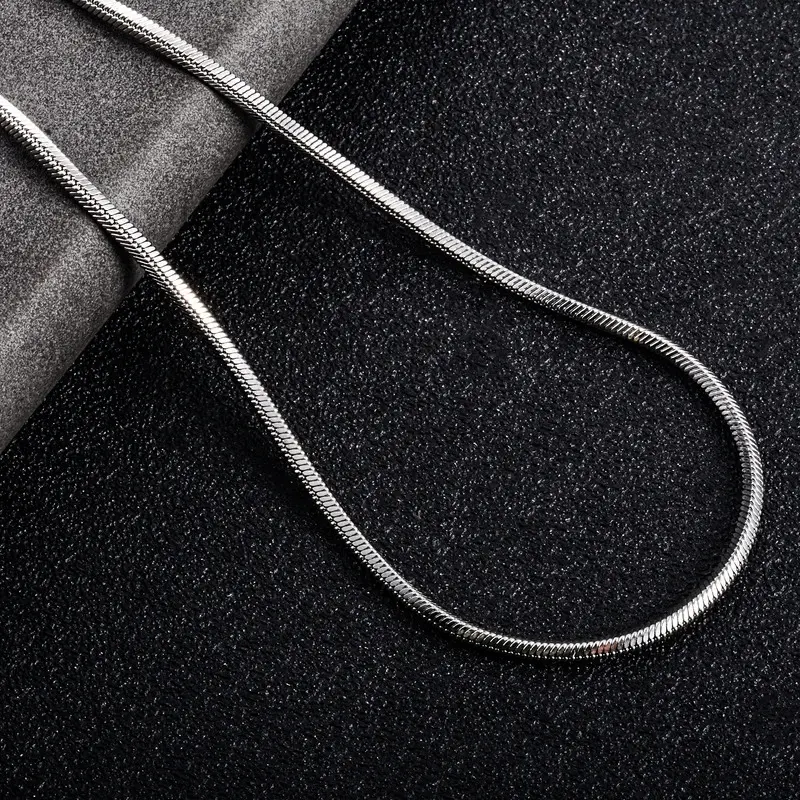 Fancy Link Chain Necklace - 2.0mm Square Box Titanium Steel Necklace for Men & Women, Hypoallergenic Non-Tarnish Fashion Jewelry, Non Tarnish Jewelry, Alloy Necklace, Flat Box Chain
