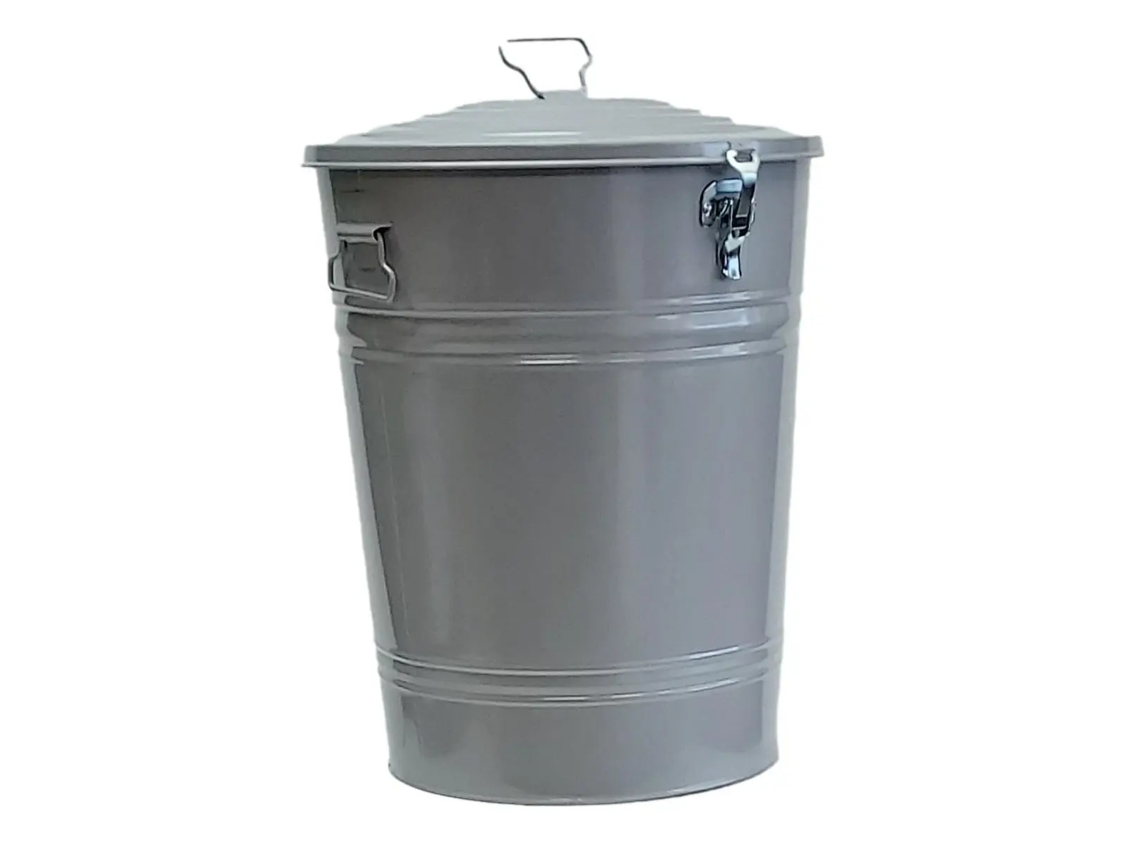 20 gal Light Gray Enamel-Coated Galvanized Metal Storage Box with Lid & Locks - 15x15x22 in, 6 lb Home Organizer for Kitchen Pantry, Galvanized Metal Storage Bins with Lids, 20 Gallon