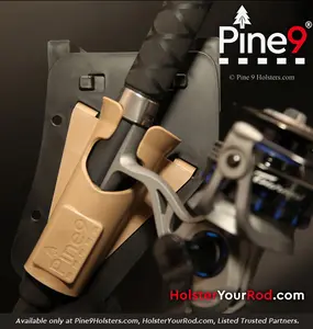 Ambie Fishing Rod Holster. Third Hand, On-Demand. Fish in One Hand, Pliers in the other.