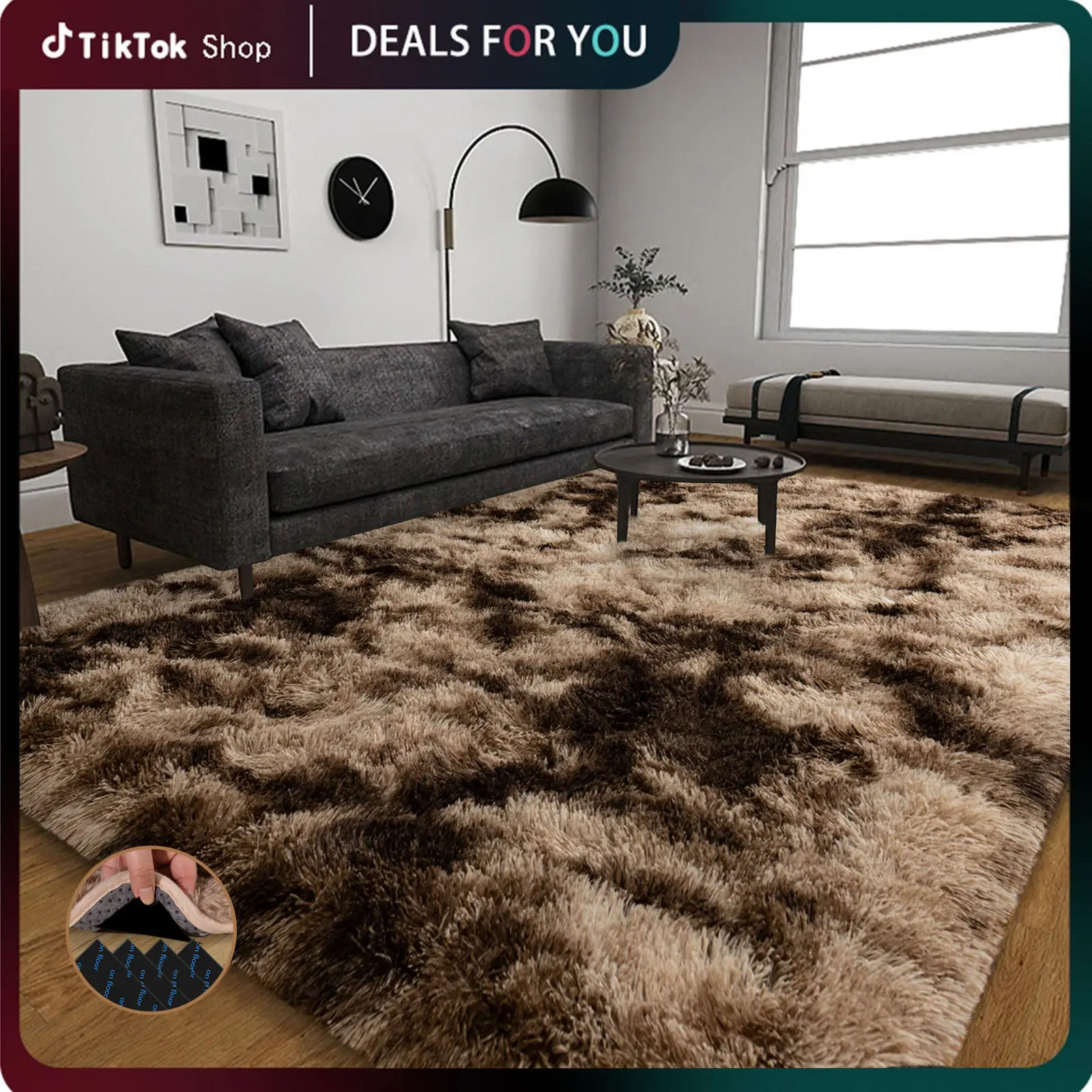 【Summer Sale Deals】【Moving Season】REZUTAN Large Plush Carpet for Bedroom & Living Room Super Soft Fluffy Non-Slip Dormitory Rug Indoor for Children's Room Home Decoration 1.7-inch Pile Height Soft Shaggy Rug Modern Shaggy Rug rugs for living room carpet
