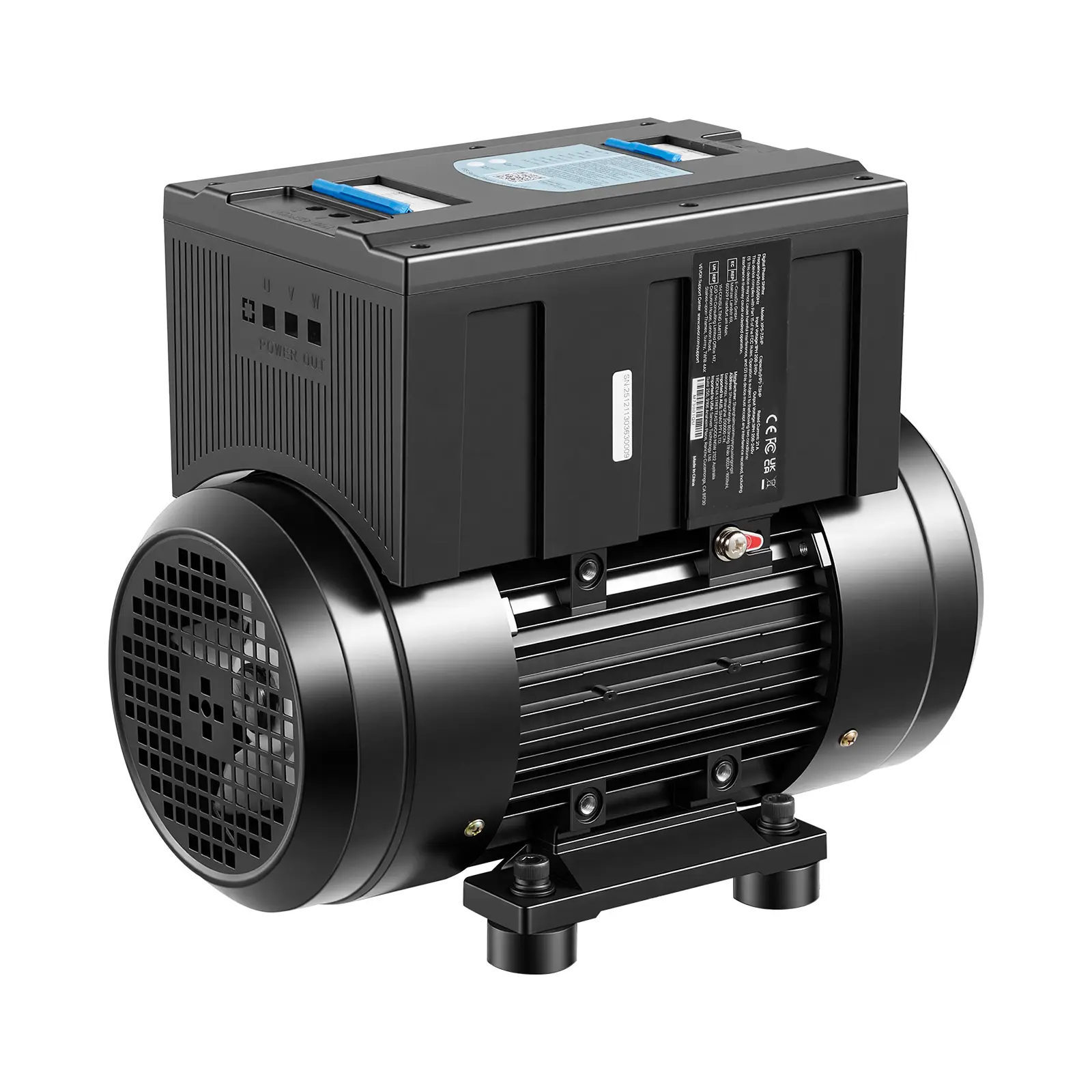 Single Phase to 3-Phase Rotary Converter, 2.5HP 7A 208-240V Input/Output Rotary Phase Converter - Expandable to Higher Horsepower for Heavy-Load Equipment