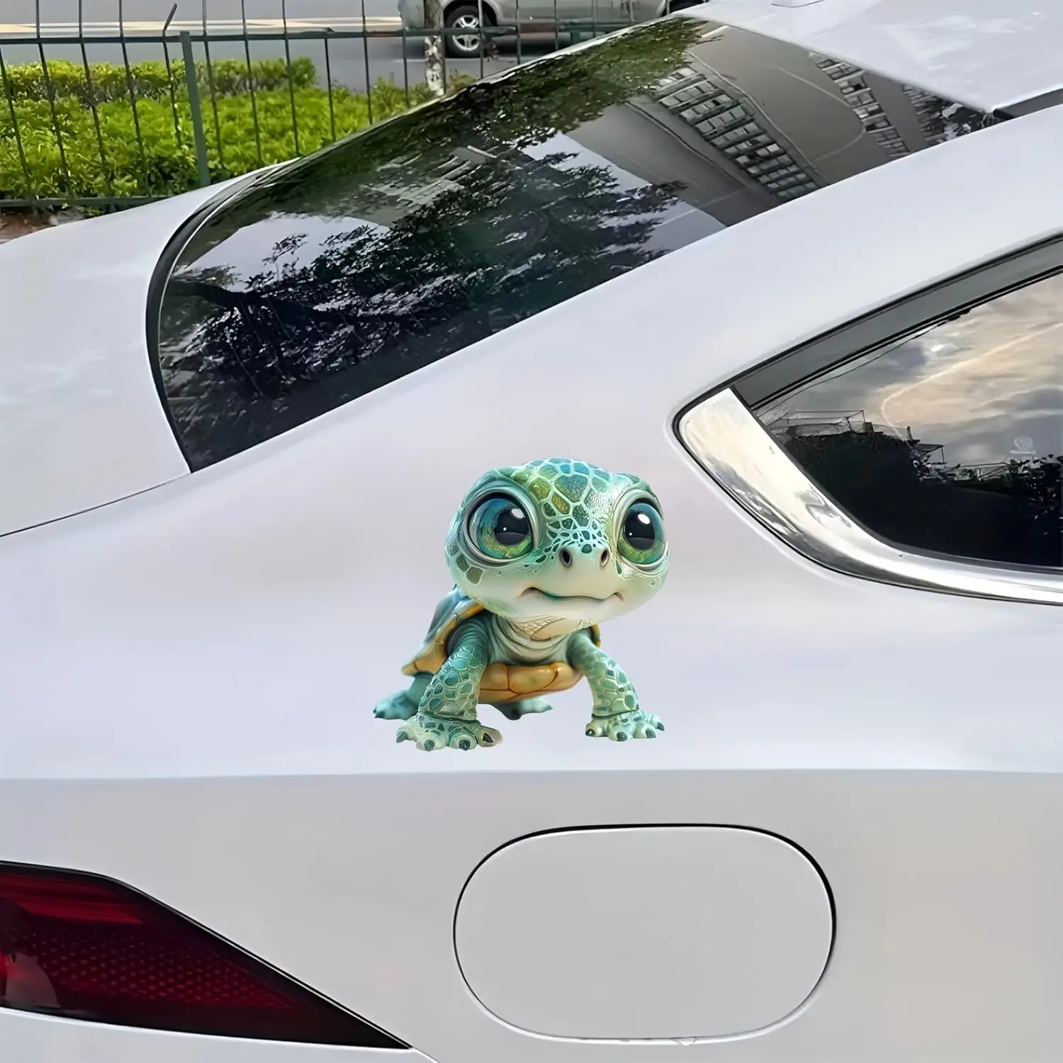 1 piece of 3.94-inch turtle cartoon sticker, waterproof vinyl sticker, suitable for various purposes such as cars, trucks, laptops, mobile phones, windows, etc