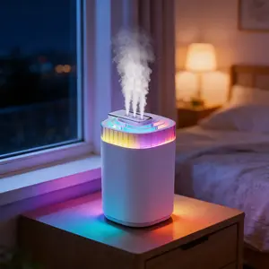 Explorinox Top Fill Cool Mist Humidifier for Bedroom 3L Large Capacity Quiet Air Humidifier with Night Light for Baby Nursery Plants Indoor
