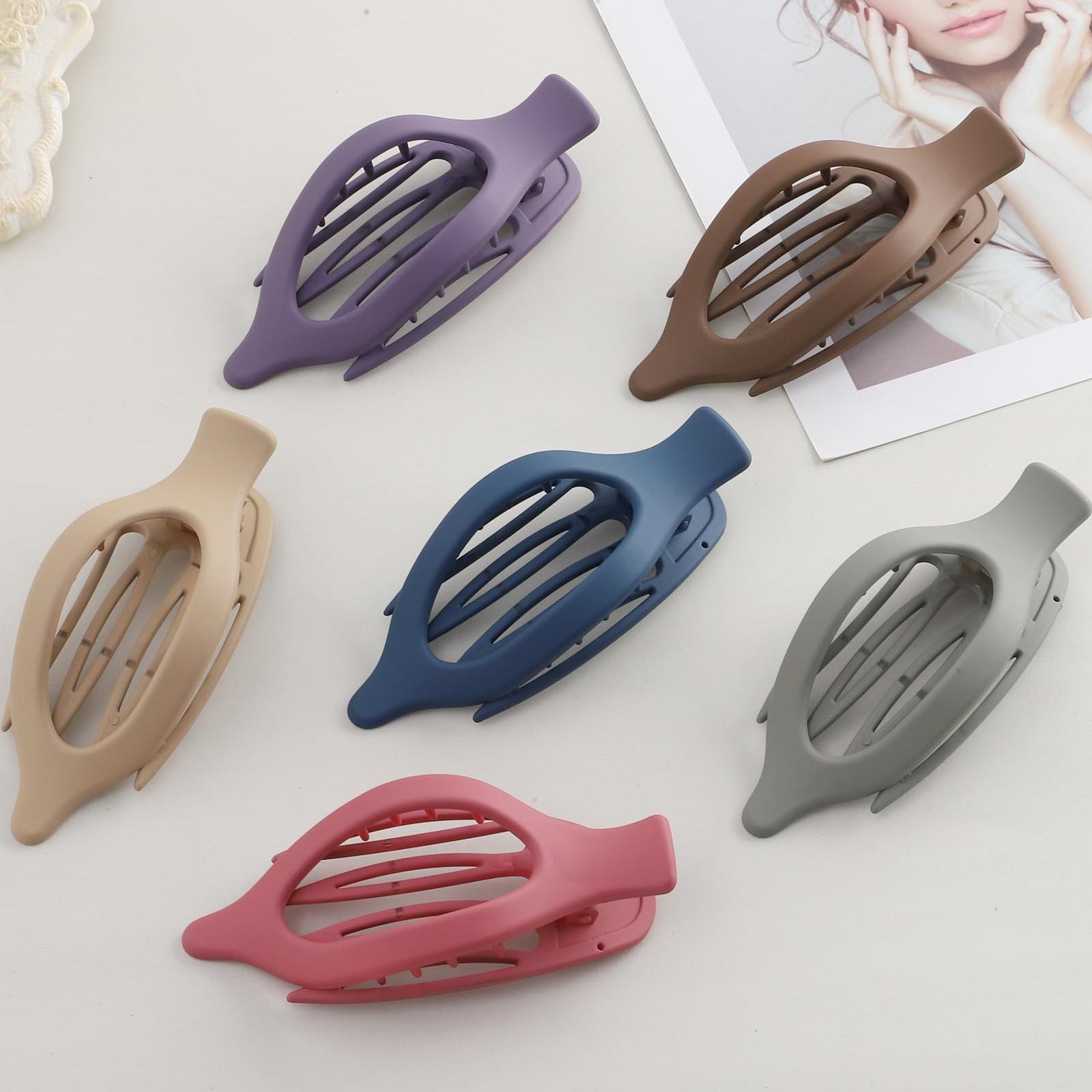 French Flat Hair Clips for Women - 6-piece suit Flat Claws for Thin Thick Hair Strong Hold No Slip Grip Hair Claw Clips Hairpins for Women Girls