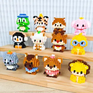 Valentines Day Gifts for Kids Classroom, 12 in 1 Pack with Building Blocks, Valentines Day for Kids School Valentines Party Favors 6+ (Animals)