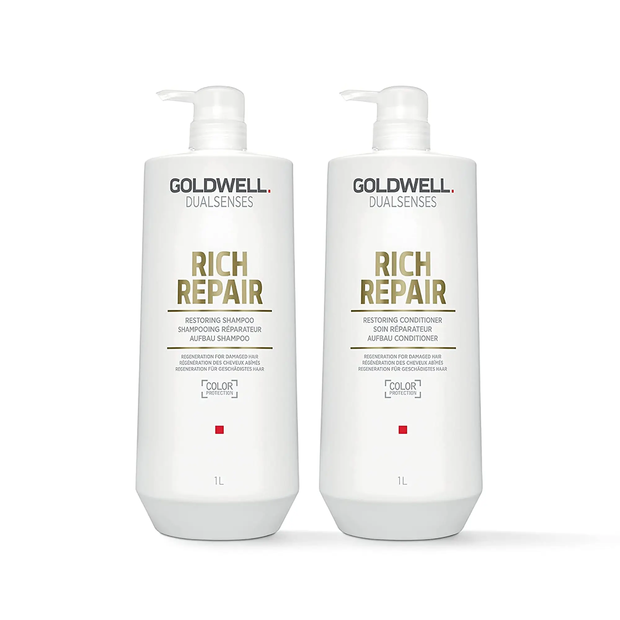 Goldwell Dualsenses Rich Repair Haircare Duo - 1L Nourishing Cleanser Shampoo, Restoring Conditioner for Dry Hair (Value $85)