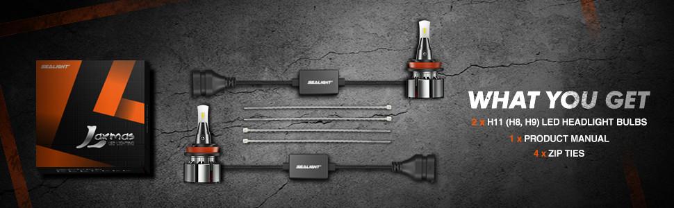 2011 Chevrolet Equinox H11/H8/H9/H16 22W 6000K White IP67 LED Headlight Bulb 2PCS SEALIGHT L2