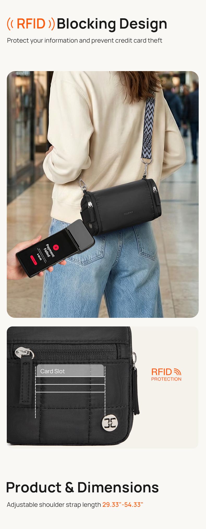 Telena Valentine's Day gift Expandable Crossbody Bag - 3-in-1 All-in-One with Fanny Pack & Wallet, Multi-Functional Storage ,Travel purse ,Travel expansion bag Gift ideas