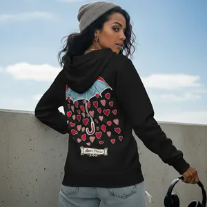 Women's Graphic Hoodie, Cute & Durable Print, Regular Fit, Easy Care, "spring vibes"-Style 99