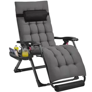 Costoffs Heavy Duty Zero Gravity Chair with Padded Mattress — 26in Wide Folding Recliner for Indoor Nap & Outdoor Comfort