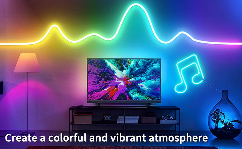 LED Neon Rope Lights, RGB LED Light Strip, 5V Music Sync App/Remote Control DIY Rope Light, IP67 Waterproof Gaming LED Neon Strip Lights for Bedroom Indoor Oudoor Decor home party decoration LED Neon Rope Lights, RGB LED Light Strip, 5V Music Sync App/Remote Control DIY Rope Light, IP67 Waterproof Gaming LED Neon Strip Lights for Bedroom Indoor Oudoor Decor home party decoration