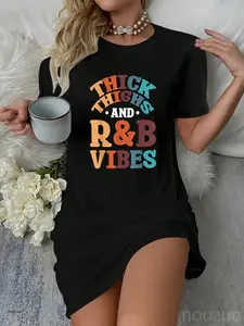 90's R&B Girl RnB R And B Body Positivity Thick Thighs R&B Vibes Casual Dress