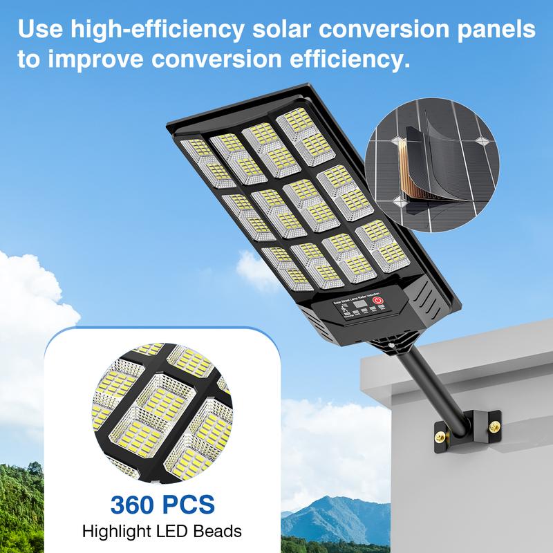 2Pack Solar Street Lights Outdoor Waterproof,50000LM Wide Angle Solar Flood Light, LED Parking Light with Motion Sensor and Remote Control, Suitable for Street, Parking lot