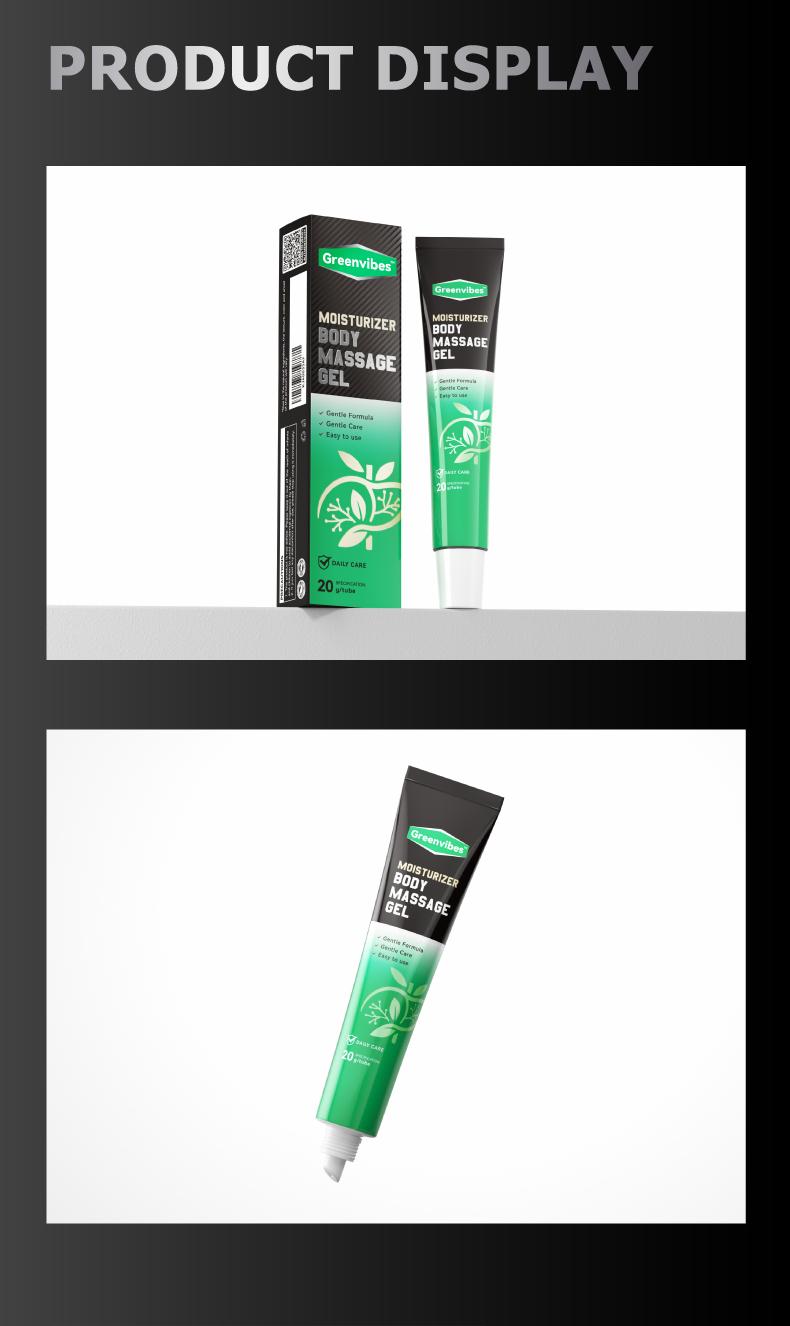 Greenvibes 3 Moisturizer Body Massage Gel Natural Ingredients Gentle Formula Easy to Use