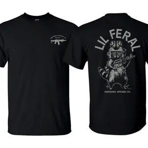 Lil Feral Raccoon T-Shirt_Hoodie , Army Military Menswear, Gun Shirt Tactical Gear, Veteran Shirt, Good Graphic Shirt, Made In USA.