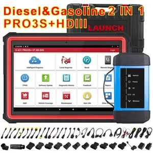 Launch X431 PRO3S+HDIII Heavy Duty Truck and Car Diagnostic Scanner with Intelligent Diagnosis, Topology Mapping, and FCA SGW Support