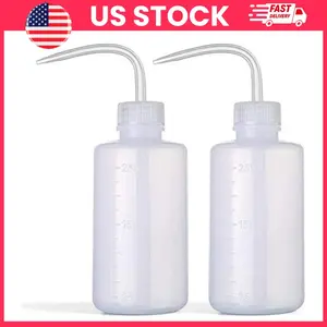 Wash Bottle 2PCS 250ml / 8oz LDPE Plastic Squeeze Bottles with Narrow Mouth & Scale Labels, Laboratory Wash Bottles for Plant Watering, Cleaning & Lab Use, Leak-Resistant Precision Watering Bottle for Succulents, Terrariums, Tattoo, Eyelash Cleaning Tools