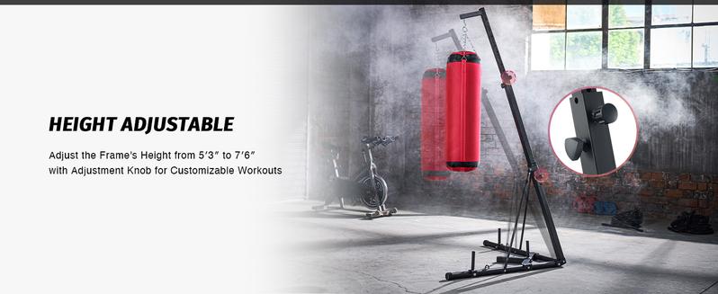 【Jumpstart Sale】ZELUS Heavy Duty Boxing Bag Stand for MMA & HIIT Workouts, Freestanding Steel Punching Bag Rack Supports 132 lbs | Home Gym, Stress Relief, Family Fitness, Exercise Motivation, Agility Training Iron Frame 【Jumpstart Sale】ZELUS Heavy Duty Boxing Bag Stand for MMA & HIIT Workouts, Freestanding Steel Punching Bag Rack Supports 132 lbs | Home Gym, Stress Relief, Family Fitness, Exercise Motivation, Agility Training Iron Frame
