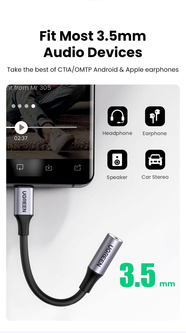 UGREEN USB C/Lightning to 3.5mm Audio Adapter Type C to Headphone Aux Jack Dongle HiFi DAC Cable Cord Compatible with iPhone 11-16 Pro Max, iPad, Galaxy S25 Ultra-Deals for you,Labor Day Sale，TikTokShopBlackFriday ,TikTokShopHolidayHaul