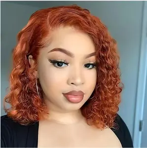 Wear And GO Glueless Wigs Human Hair Pre Plucked Pre Cut 13×4 Closure Bob Wig Human Hair Short Curly Water Wave Left Part Lace Front Wigs For Black Women 12inch