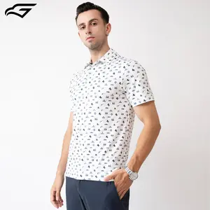 GORENZI Men's Golf Shirts Short Sleeve Moisture Wicking Texas Hunting Patterns Collared Performance Polo Golf Shirts for Men