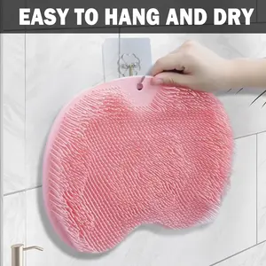 Silicone Foot Scrubber Mat, Non-Slip Suction Cup Design, Exfoliating Foot Cleaner for Shower