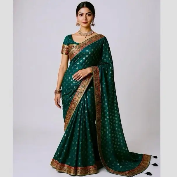 Chiffon Banarashi Saree Traditional Womenswear Elegant Dress