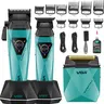 VGR 877S3 Professional Barber Clippers and Trimmer Set Cordless Hair Clippers for Men with Foil Shaver Mens Hair Cutting Kit with LED Display Charging Base Barber Kit for Men Grooming tiktokshopbacktoschool