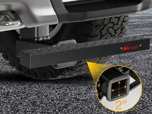 Nilight Hitch Step with 2" Hitch Receiver Rear Bumper Guard Protector 23.5 Inch with 5/8" Hitch Pin Clip Upgraded Textured Black Anti Slip Hitch Step Bar for Pickup Truck Car SUV