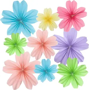 9 Piece Set Paper Flowers Decorations for Wall,3 Sizes 8-14 inch Flower Decor Flower Wall Giant Flowers for Decoration,Classroom Decor