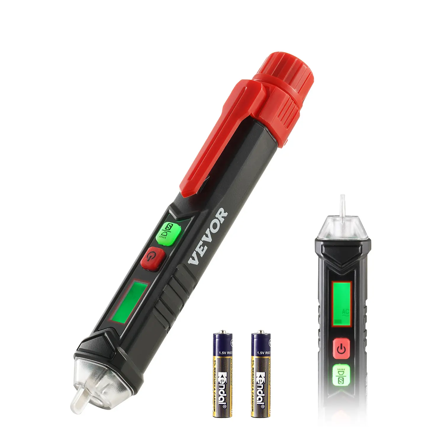 【Summerfinds】VEVOR Non-Contact Voltage Tester Pen - Work Tools with Adjustable Sensitivity, Dual Range AC 12V-1000V/48V-1000V Live & Null Wire Detection, Dual Alarms, CAT III 1000V Rating, 3-Minute Auto Shut-Off, Pocket Clip for Home Appliance Repair, 3-M