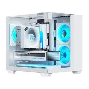 Yeah Magic CUBE Panoramic M-ATX Case – Dual-Chamber Tempered Glass with 3 RGB Fans