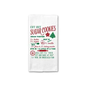 Cookie Lover's Kitchen Towels Printed Microfiber 16x24 Absorbent All Seasons Classic White Hemmed Sublimation Transfer