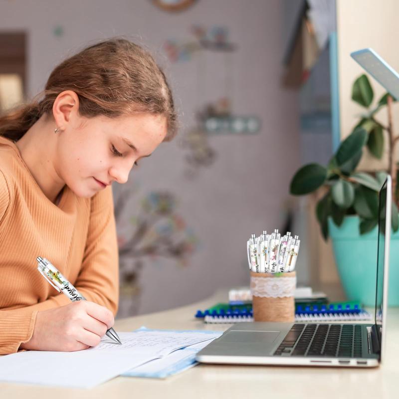 Valentine Gift Exchange for Students 10Pcs Christian Pen Inspirational Ballpoint Pens with Bible Verse Motivational Pens Office Gifts for Christian Women Mom Coworker Student, Appreciation Gift, School Stationery, Office Supplies