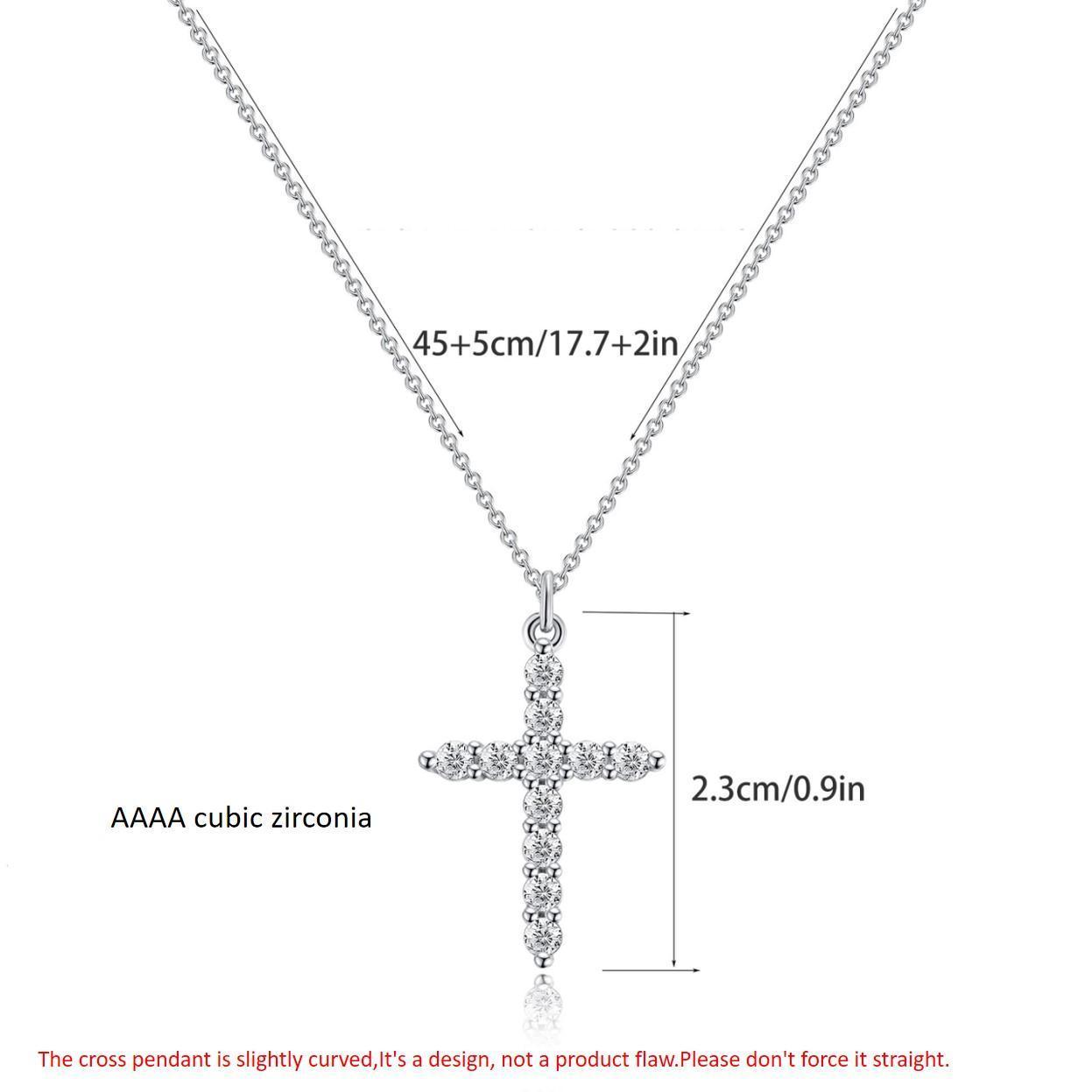 EAMTI Cross Necklace for Women | Cubic Zirconia Pendant for Women