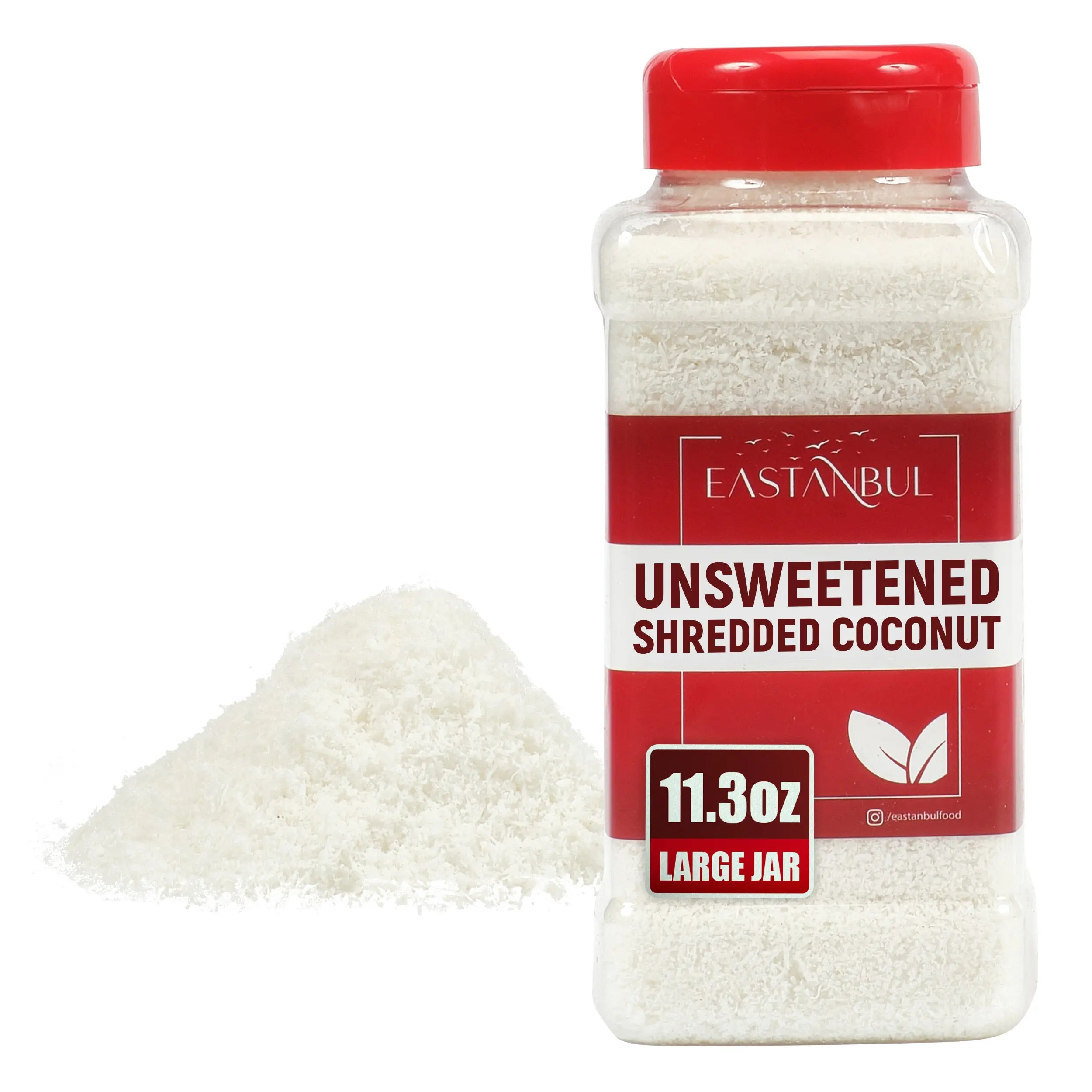 Eastanbul Shredded Coconut,Unsweetened Coconut Flakes,Natural Shreds,11.3oz Desserts Dried