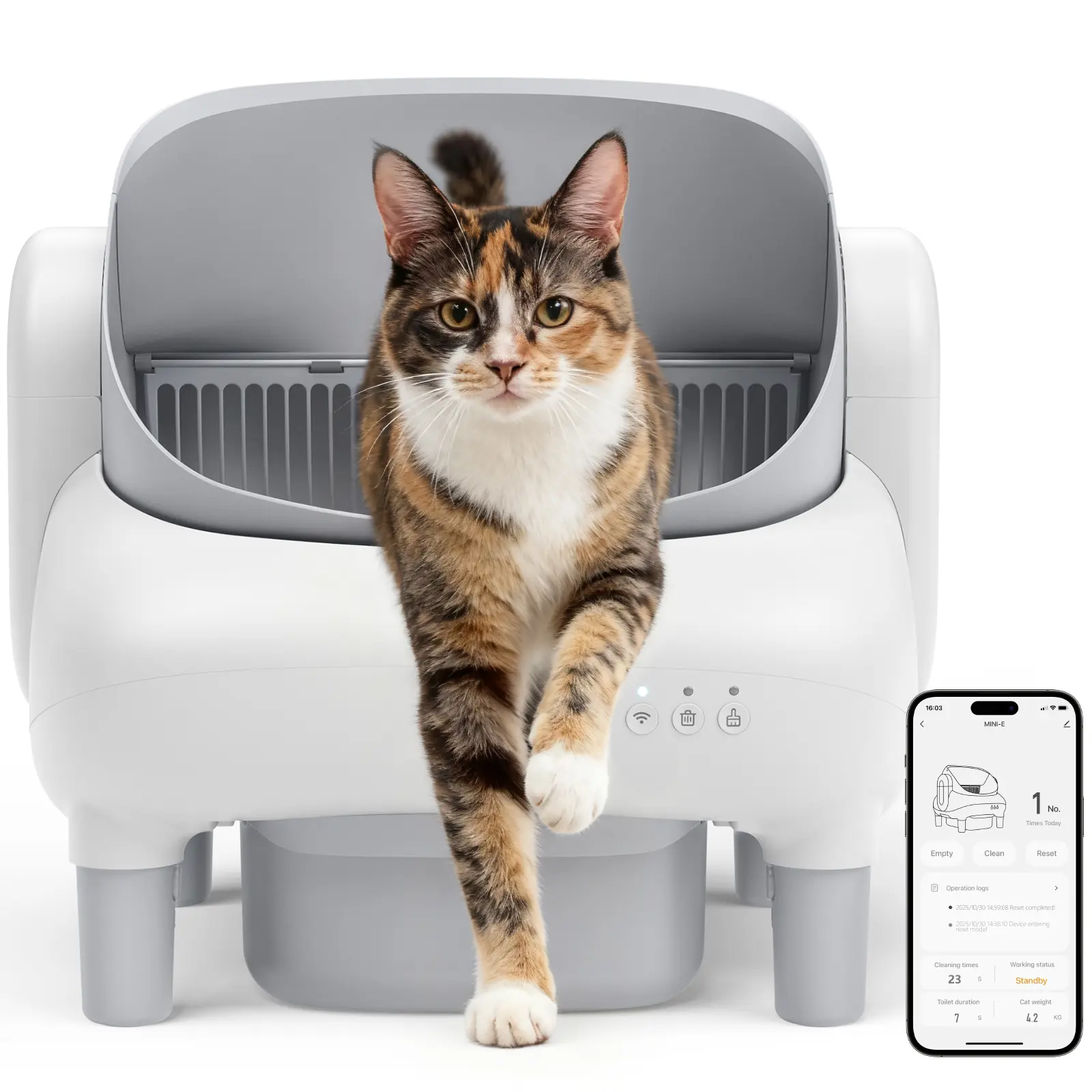 FUMOI Open-Top Automatic Smart Self-Cleaning Litter Box for Multi-Cat Households - Dual Safety Tech, Quieter Operation, WiFi Compatibility, APP Control, Odor-Lock, 10.5L Sealed Waste Bin, Automatic Litter Box,back to school