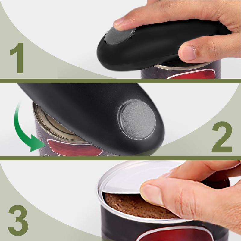 Electric Can Opener, One-Touch Automatic Can Opener Achieves smooth, safe, and rapid can opening along the edge Compatible with nearly all canned goods Hands-free operation Ideal gift, kitchen essential for elderly arthritis sufferers