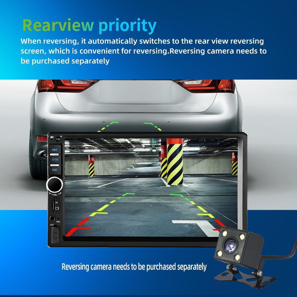 Dual Din Car Audio 7 Inch Touch Screen with Bluetooth Reversing Camera, USB, AUX, Auto Radio, MP5, MP4, MP3, MP3 Player, 12LED Rear Camera Dual Din Car Audio 7 Inch Touch Screen with Bluetooth Reversing Camera, USB, AUX, Auto Radio, MP5, MP4, MP3, MP3 Player, 12LED Rear Camera