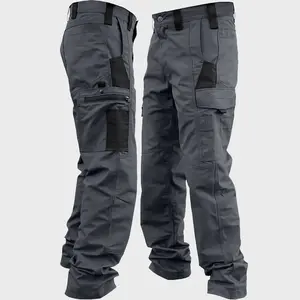 Single piece: men’s multi-pocket tactical cargo pants — durable fabric suitable for spring and autumn; multifunctional safety work pants ideal for outdoor hiking and construction sites.