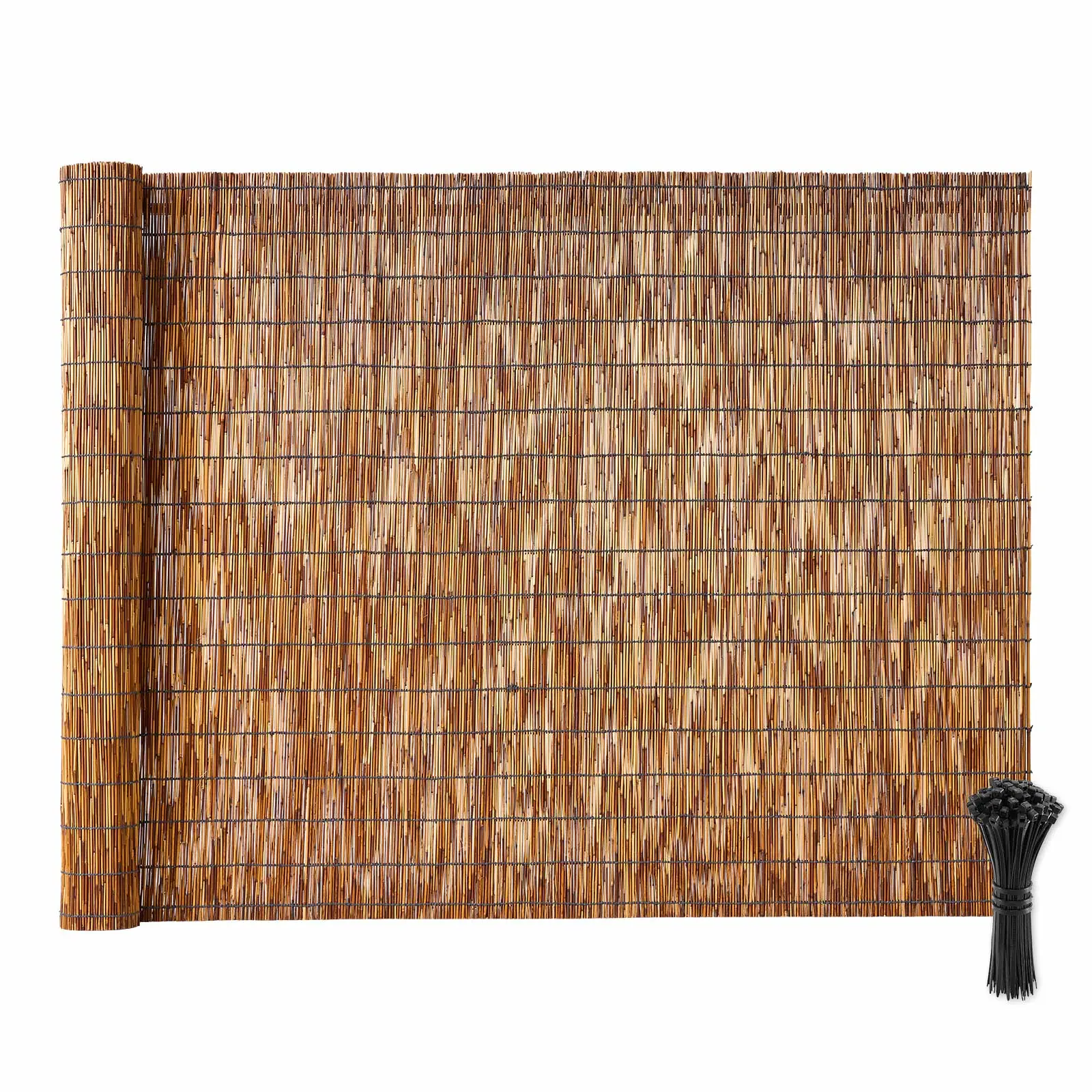 【SummerFinds】VEVOR Full-Roll Natural Reed Fencing, 4ft x 16.4ft Brown Garden Decor, Backyard Divider Privacy Screen, Balcony Patio Sun Protection with Soft Light & Airflow, Custom Fit, Fathers Day