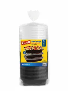 Glad Take-Away Food Storage Containers 38 oz – 35 Count Meal Prep Set with Snap-Lock Lids