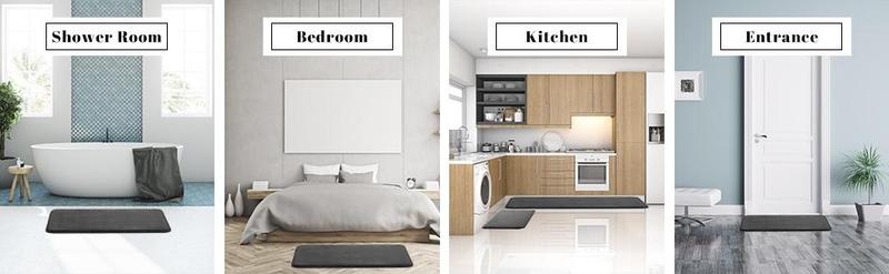 Shilucheng Cozy Memory Foam Bath Mats & Rugs - Ultra Absorbent & Anti-skid, Soft Velvet Unique Rug for Bathroom/Kitchen/Bedroom Floor, Wash Free