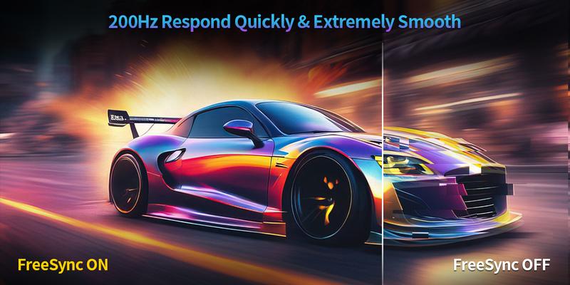 Gawfolk Gaming Monitor 24.5-inch 200Hz Refresh Rate Full HD 1080p PC Display Borderless Flat-Panel Design Built-in Speakers FreeSync Technology Support HDMI & DisplayPort Compatibility VESA 75x75 Wall-Mount Standard