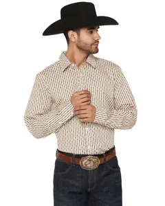 Gibson Trading Co Men's Arrowline Geo Stripe Print Long Sleeve Button-Down - Gmsu26w23-Wht